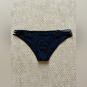 Victoria’s Secret Strappy/Cheeky Black Bikini Bottoms
